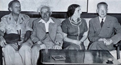 Photograph of Prime Minister David Ben-Gurion meeting with other officials