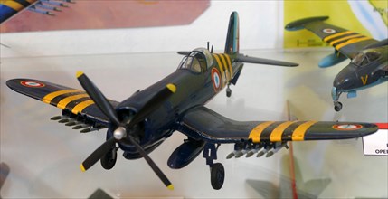 Model of a French Navy F4U-7 Corsair Flottille 14, a French carrier used during the Suez Crisis
