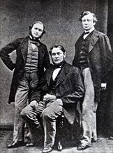 Photographic portrait of Gustav Kirchhoff, Robert Bunsen, and Henry Roscoe