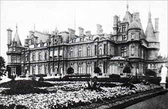Photograph of the exterior of Waddesdon Manor, a country house in the Village of Waddesdon, Buckinghamshire, England