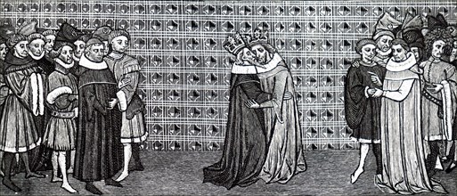 The meeting of King Edward III and King Philip V of France