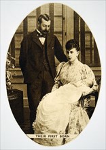 Photograph of King George V and Queen Mary of Teck with their first child HM Edward VIII
