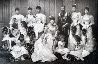 Photograph taken during the wedding of King George V and Queen Mary of Teck