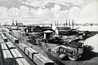 Freight yards of the New York and Hudson River Railroad, West Sixty-Fifth Street, New York