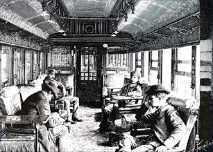 The interior of a saloon car of Compagnie internationale des wagons-lits