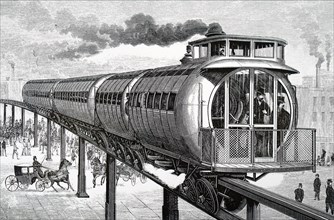 Henry Meiggs' elevated monorail system in Boston