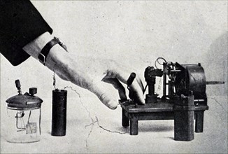 Photograph of what is thought to be the first wireless set invented by David Edward Hughes