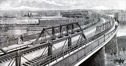 The Hudson River railway bridge, Albany, New York