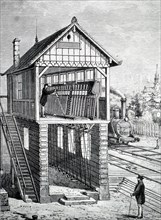 A sectional view of a French signal box