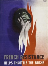 Propaganda poster issued by the Free French forces in London, during World War two