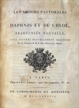 Title Page of Les Amours pastorales de Daphnis et Chloe 1787 edition