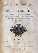 Title Page of Les Amours pastorales de Daphnis et Chloe 1787 edition