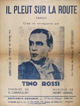 French song book for songs sung by the popular singer Tino Rossi  'il pleut sur la route' 1935