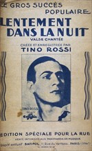 French song book for songs sung by the popular singer Tino Rossi  'lentiment dans la nuit'  1939