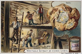 Liebig card depicting a Hungarian Mining scene 1900