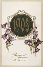 French Happy New Year, postcard 1908