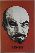 Lenin the Russian, Soviet Communist leader depicted on a 1919, poster of the short-lived Hungarian Soviet Republic, the world's second communist state