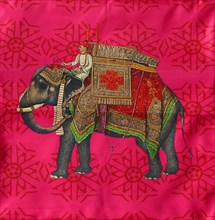 Indian silk cushion cover, with traditional woven pattern