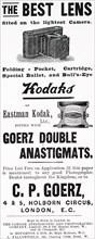Advert for a Kodak Camera which used Eastman negative film roll