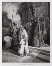 The mother of the Maccabees, Illustration from the Dore Bible 1866