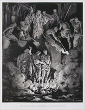 Shadrach, Meshach, and Abednego in the Fiery Furnace, Illustration from the Dore Bible 1866