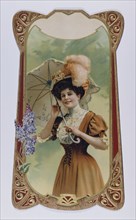 French postcard depicting a young woman 1900
