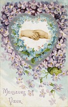 French postcard with floral elements 1900