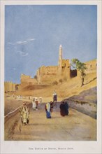 Watercolour by Stanley Inchbold, depicting the Tower of David in Jerusalem, Palestine