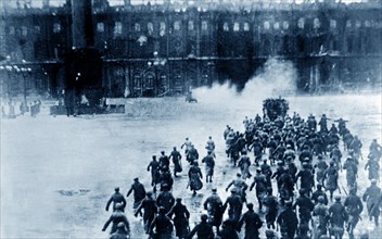Re-enactment of the storming of Winter Palace, 1917
