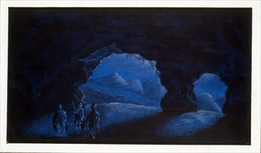 Three Men in a Mountain Grotto', 1835