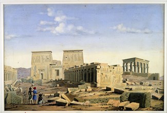 Temple of Philae by Louis Maurice Adolphe Linant de Bellefonds better known as Linant Pasha