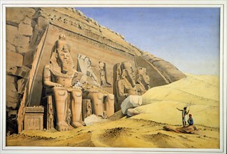 Louis Maurice Adolphe Linant de Bellefonds expedition to Ramses II temple at Abu Simbel, Egypt