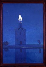 The Chapel of the Intercession of the Virgin, Gouache painting by Soviet Russian artist, Pyotr Alekseyevich Belov
