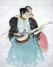 Painting titled "The Banjo Lesson" by Mary Cassatt