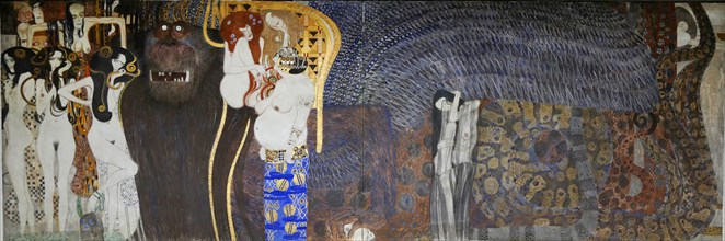 The Beethoven Frieze is a painting by Gustav Klimt on display in the Secession Building, Vienna, Austria
