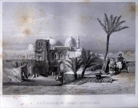 Drawing depicting  The church of the Holy Sepulchre in Jerusalem, in Palestine; ca