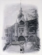 Photograph of Old Paris - Port Saint-Michel with guards in uniform