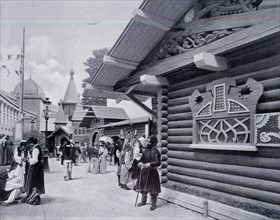 Photograph of a street scene in the Russian Village.