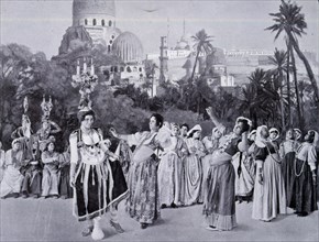 Image of women dancing at the Egyptian Theatre in the Temple of Oriental Dance.