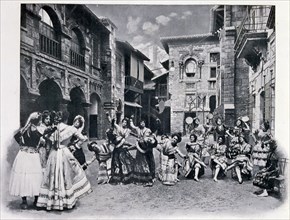 Photograph of Andalusia in the time of the Moors; Spanish dancing.