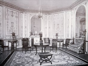 Photograph taken of the Centenary Exhibition of Furniture - the Salon Directoire.