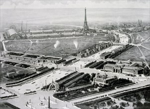Aerial shot of the World Fair in Paris