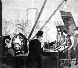 Elihu Thomson's electric welding process, powered by a Thomson/Houston dynamo
