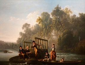 The Fishing Party. Probably painted by Joseph Farington and John Hoppner, c1800