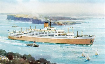 The Orient liner Orcades on voyage from London, England to Melbourne, Australia