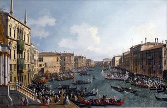 Venice: A Regatta on the Great Canal, c1740, painting by Canaletto