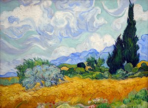 A Wheatfield, with Cypresses, 1889, by Vincent van Gogh