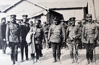 The Great War. Greek officers on the quay of Salonica during World War II