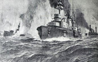 One Fifty Four PM, March 18, 1915. The first disaster to befall the Allied Fleet during the bombardment at the Dardanelles