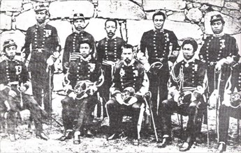 Officers of the Kumamoto garrison which fought against the troops of Saigo Takamori in 1877 during the Satsuma Rebellion